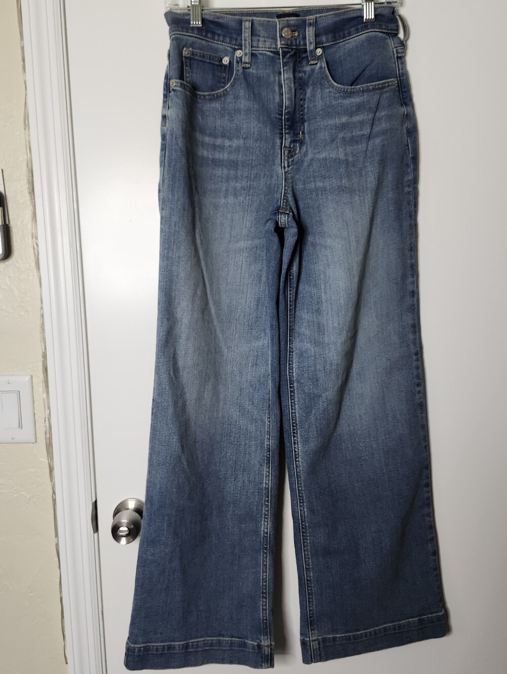 adidas Women's Blue Wide-Leg Denim Jeans